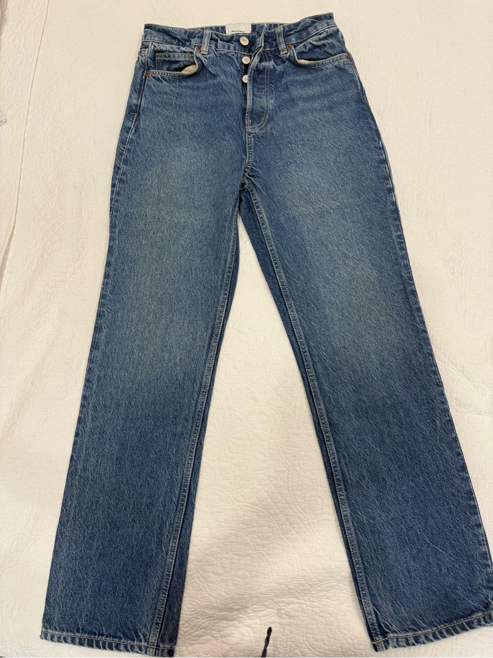 Reformation Straight Leg Jeans - Medium Blue Wash